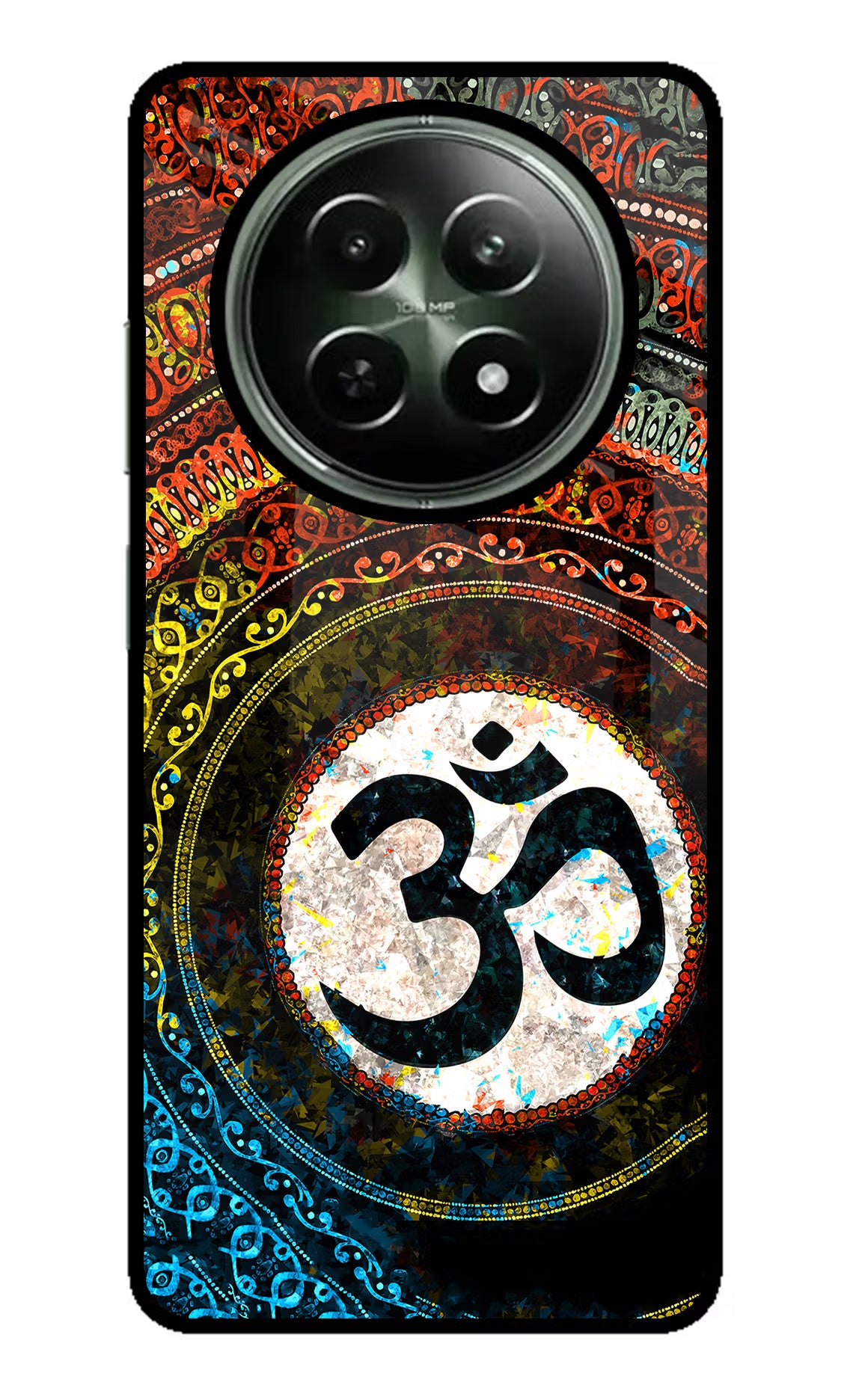 Om Cultural Realme 12x 5G Glass Case Back Cover by Casekaro