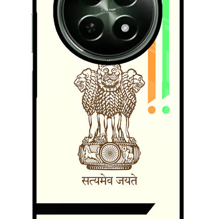 Satyamev Jayate Brown Logo Realme 12x 5G Glass Case
