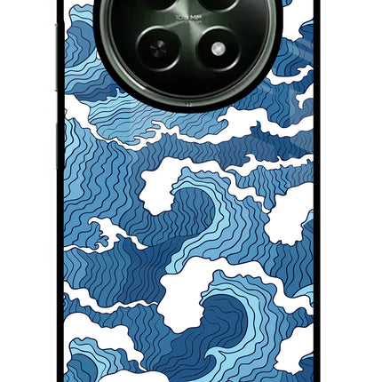 Blue Waves Realme 12x 5G Glass Case
