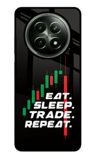 Eat Sleep Trade Repeat Realme 12x 5G Glass Case