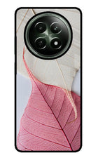 White Pink Leaf Realme 12x 5G Glass Case