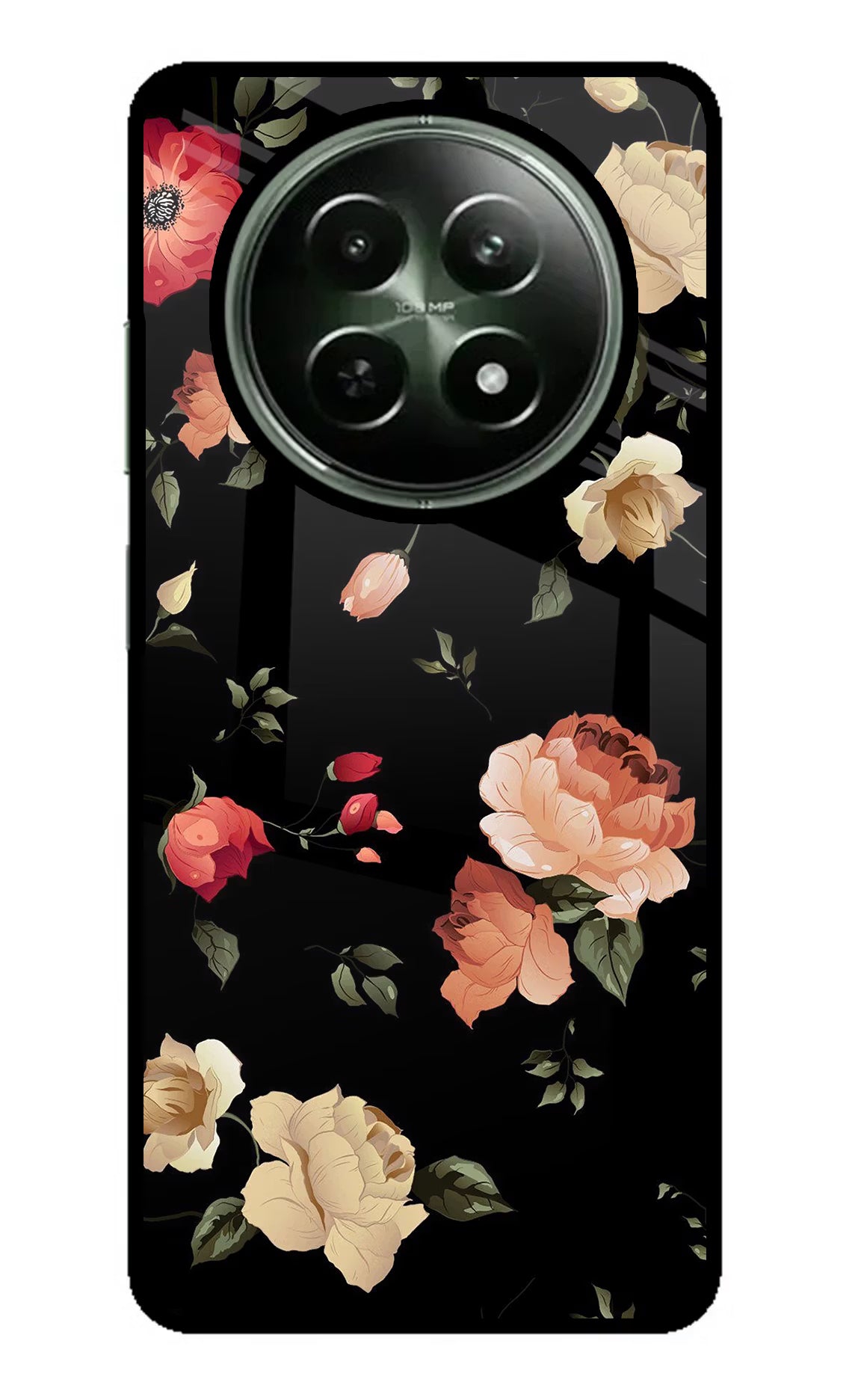 Flowers Realme 12x 5G Glass Case Back Cover by Casekaro
