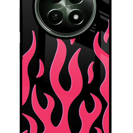 Fire Flames Realme 12x 5G Glass Case Back Cover by Casekaro