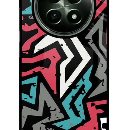 Geometric Graffiti Realme 12x 5G Glass Case