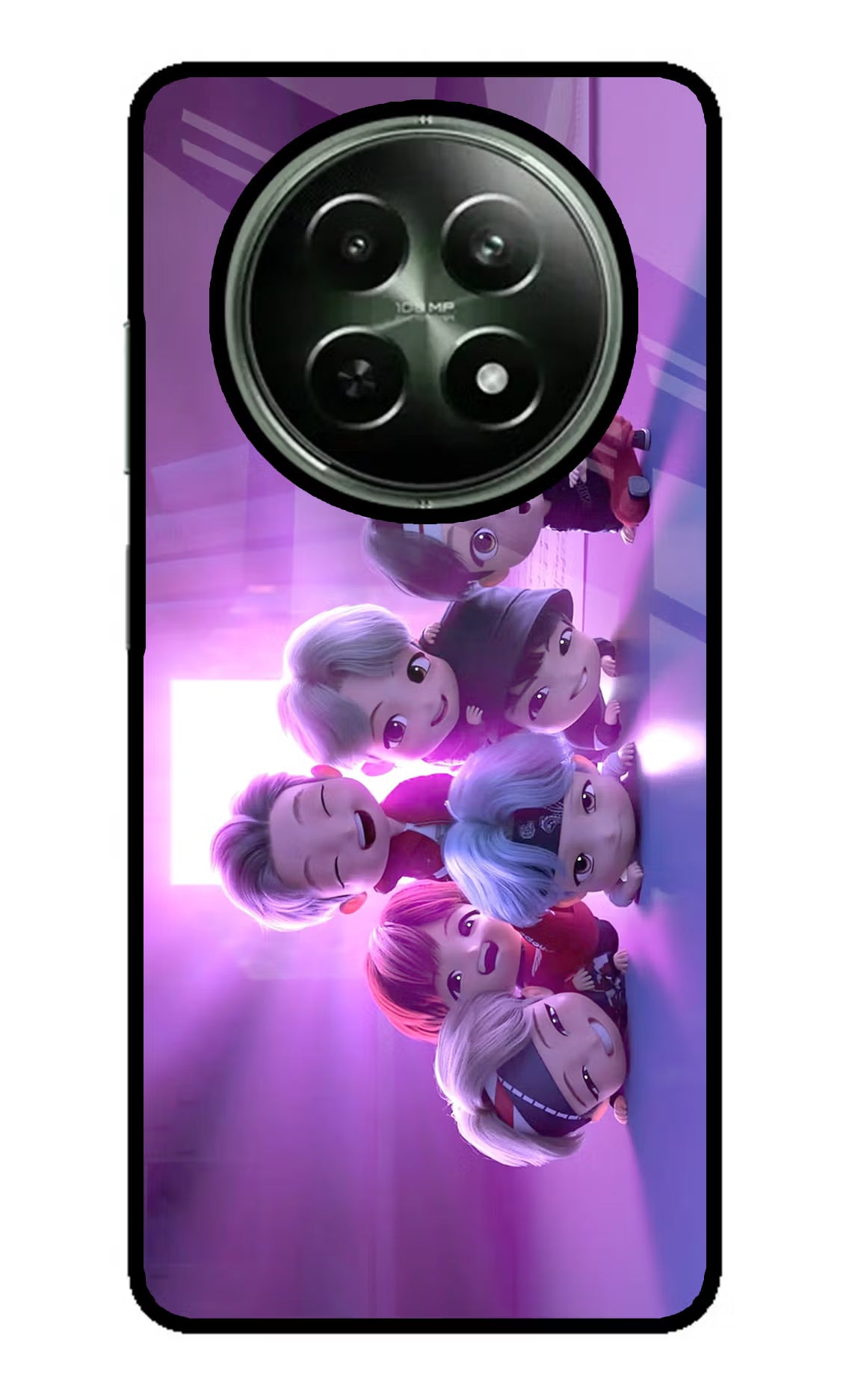 BTS Chibi Realme 12x 5G Glass Case Back Cover by Casekaro