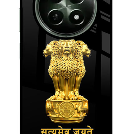 Satyamev Jayate Golden Realme 12x 5G Glass Case