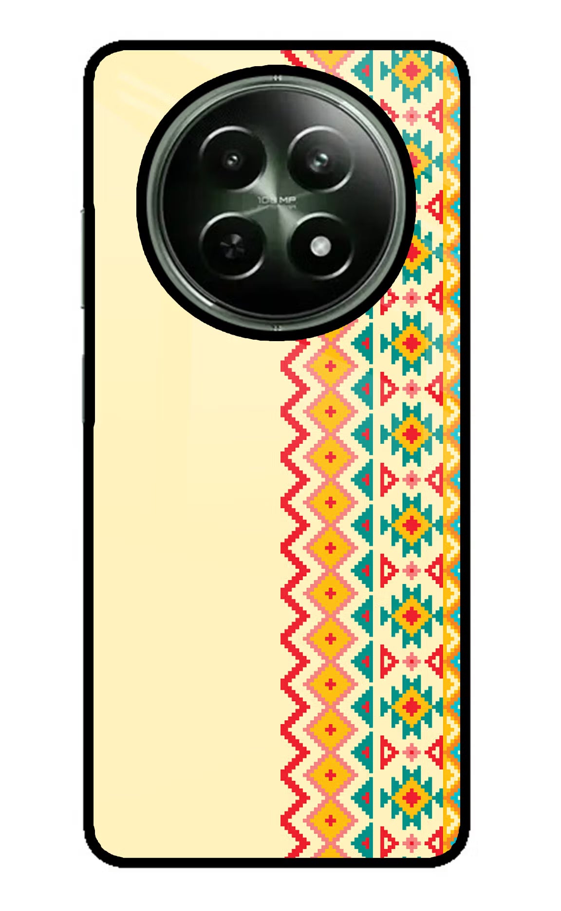 Ethnic Seamless Realme 12x 5G Glass Case Back Cover by Casekaro