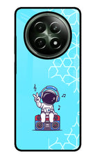 Cute Astronaut Chilling Realme 12x 5G Glass Case