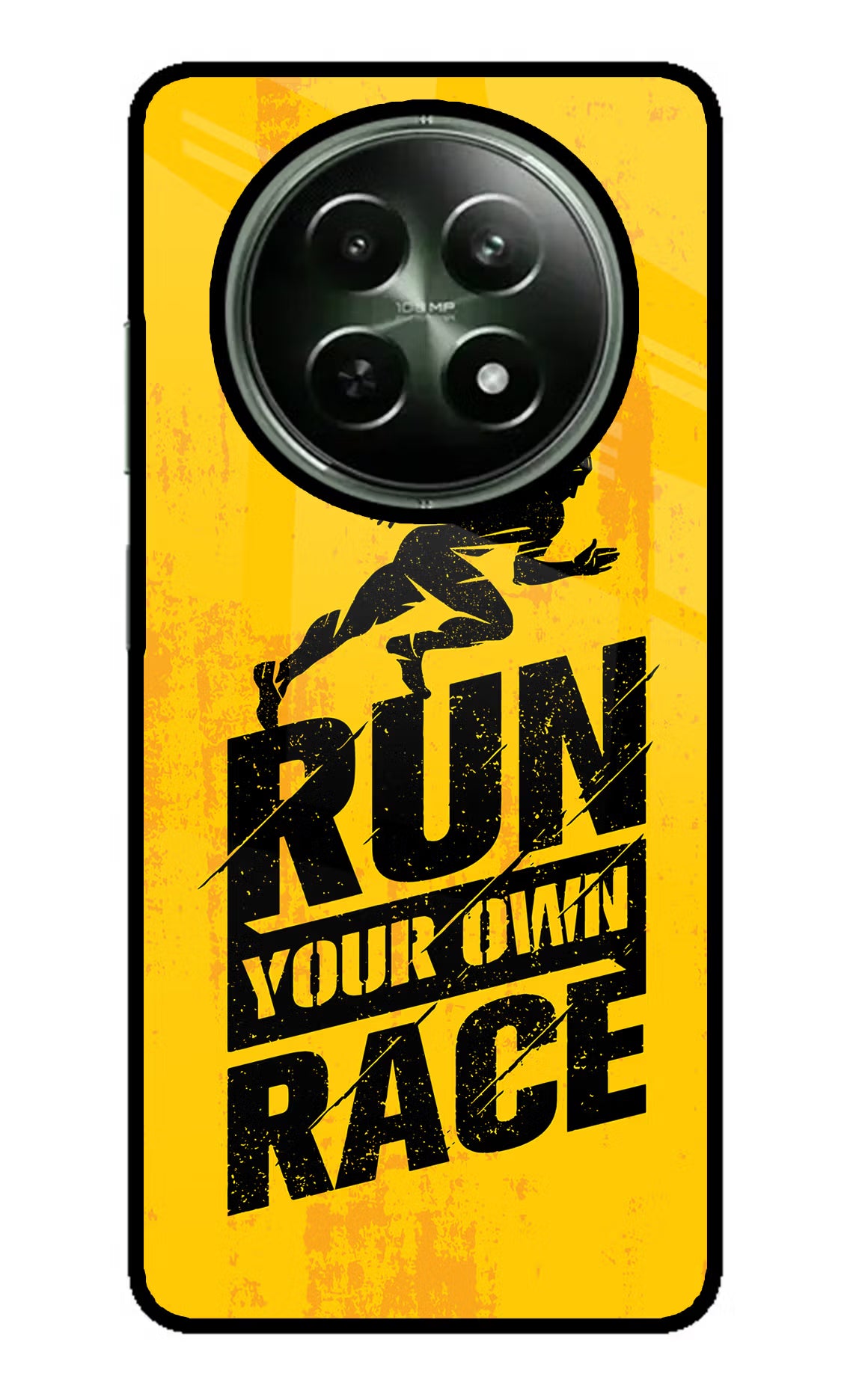 Run Your Own Race Realme 12x 5G Glass Case Back Cover by Casekaro