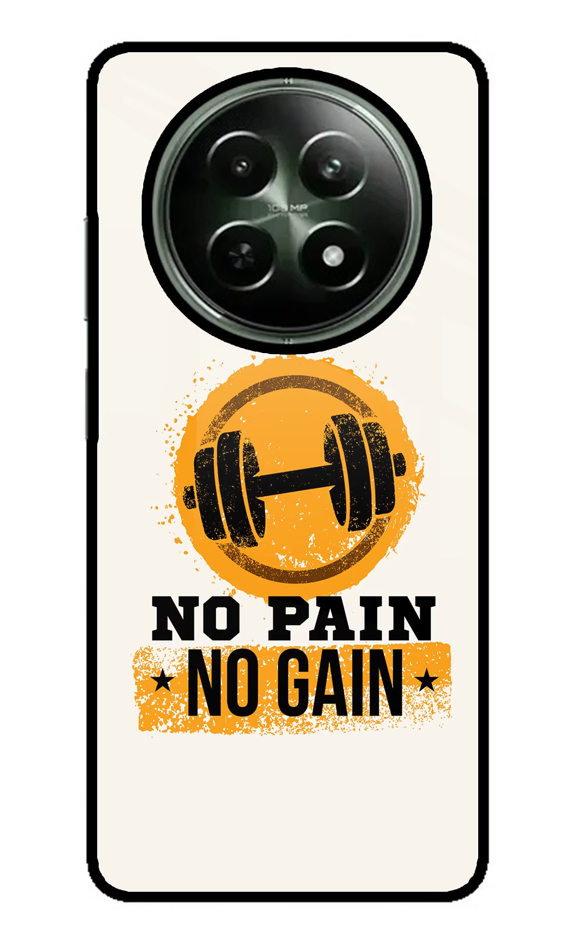 No Pain No Gain Realme 12x 5G Glass Case Back Cover by Casekaro