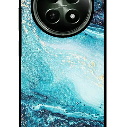 Blue Glitter Marble Realme 12x 5G Glass Case