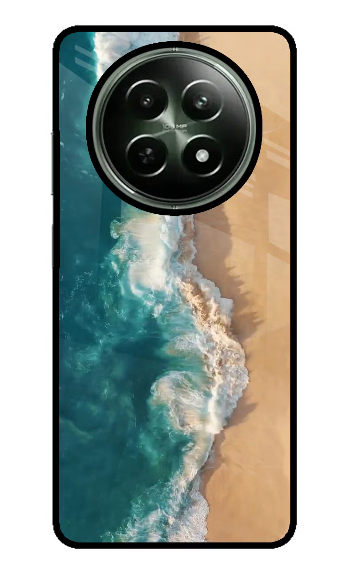 Ocean Beach Realme 12x 5G Glass Case Back Cover by Casekaro