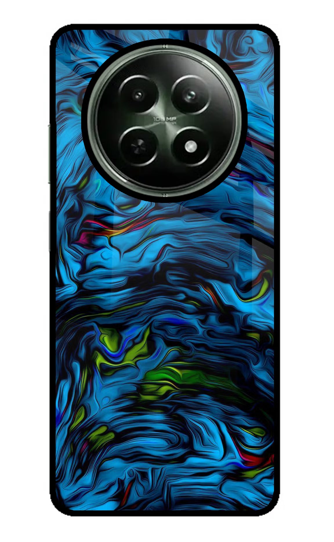 Dark Blue Abstract Realme 12x 5G Glass Case Back Cover by Casekaro