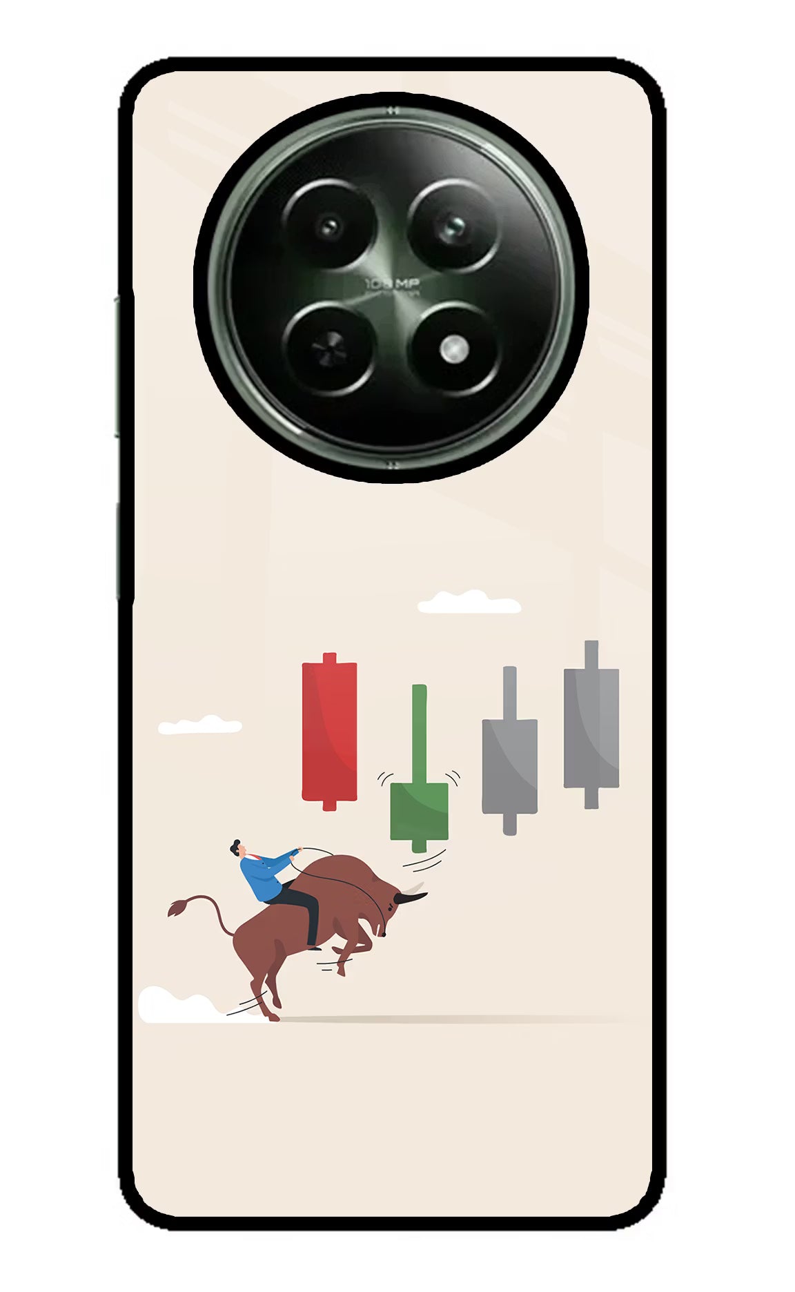 Bull Trading Momentum Realme 12x 5G Glass Case Back Cover by Casekaro