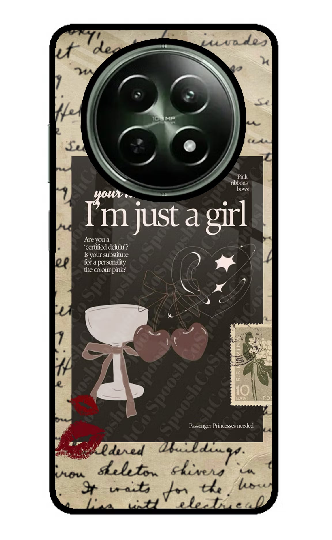 I am just a girl Realme 12x 5G Glass Case Back Cover by Casekaro