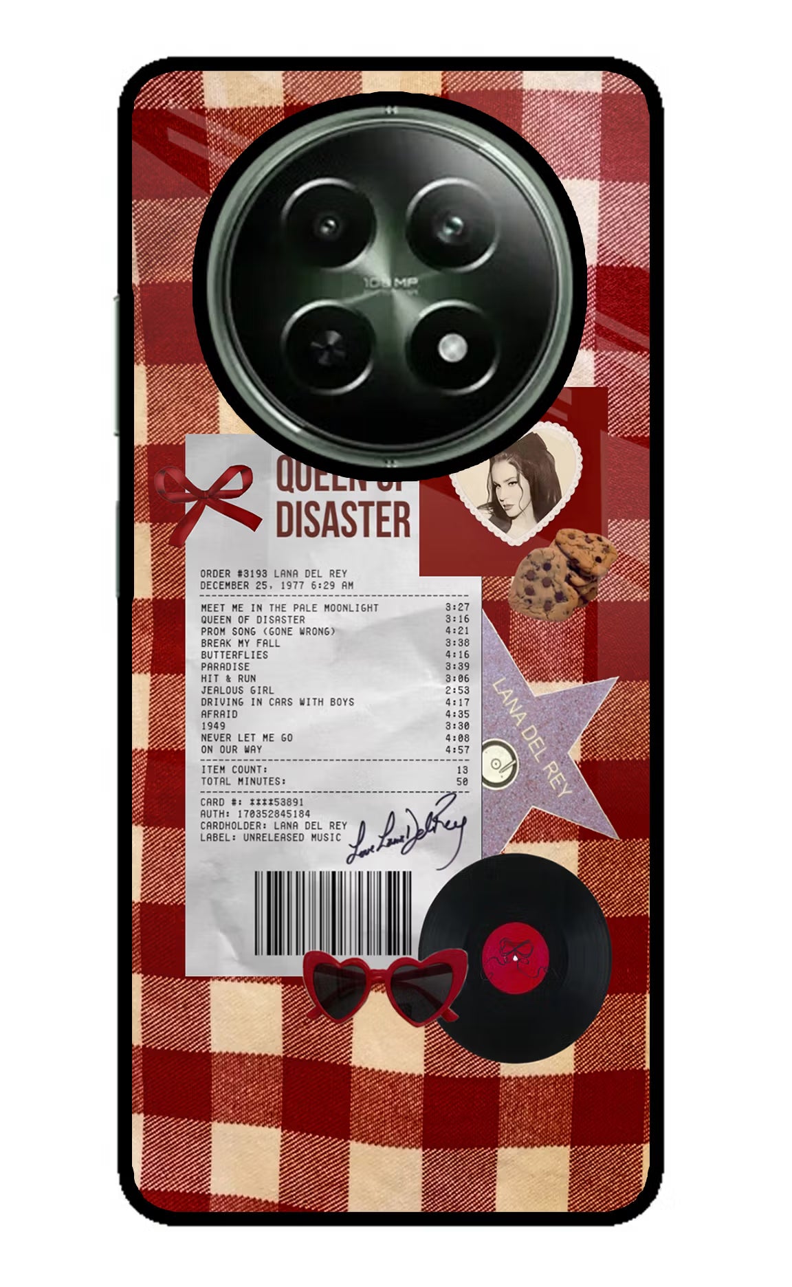 Queen of Disaster Realme 12x 5G Glass Case Back Cover by Casekaro