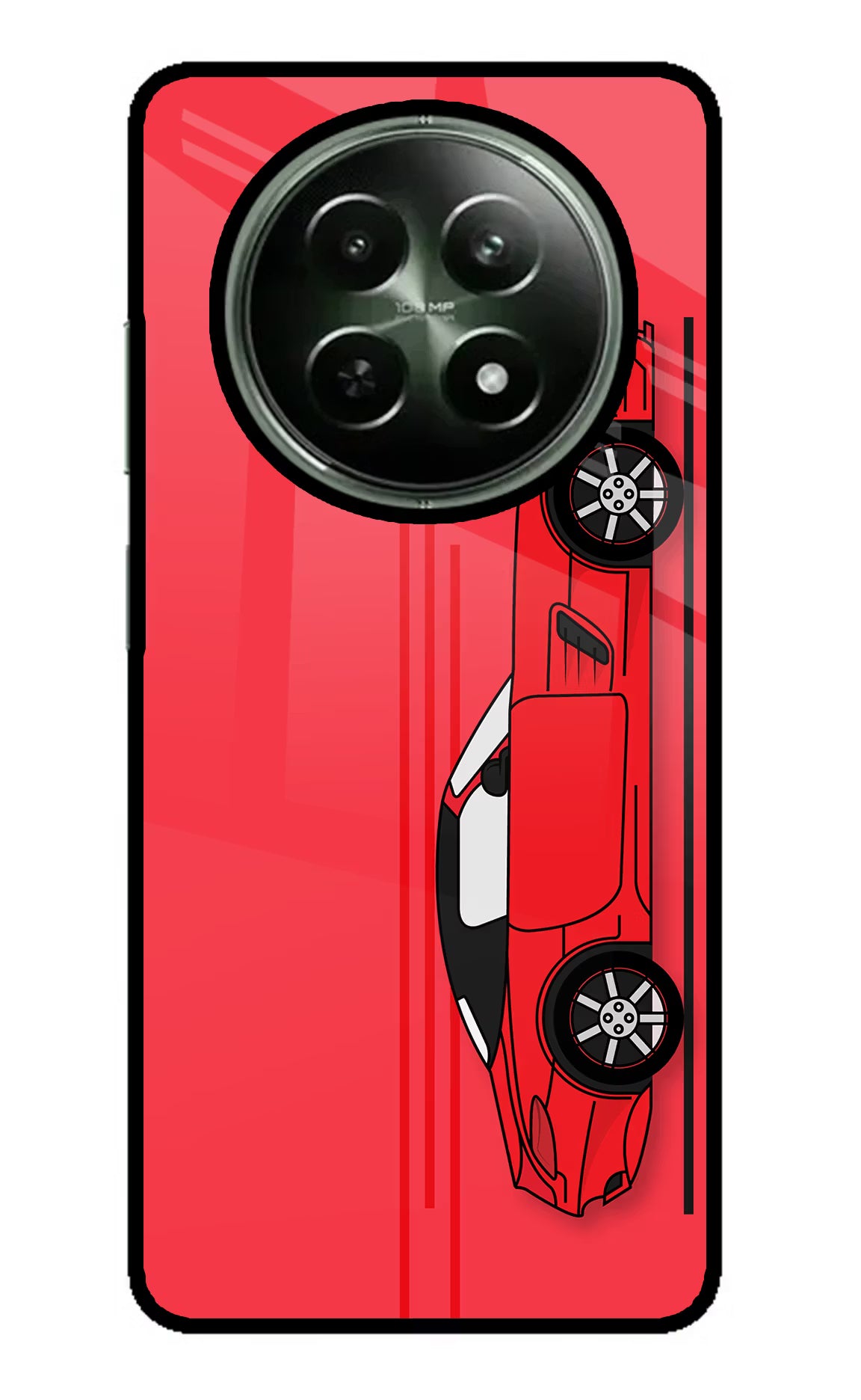 Red Velocity Realme 12x 5G Glass Case Back Cover by Casekaro