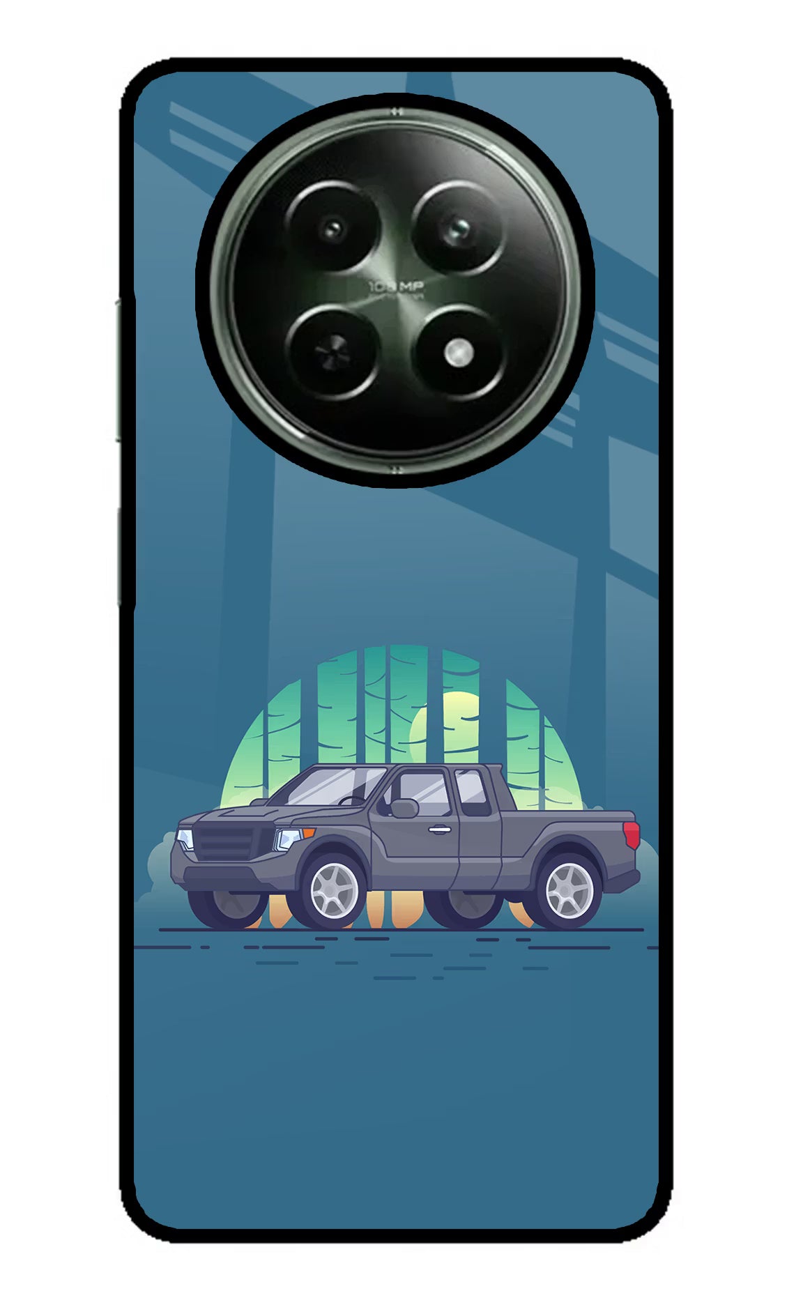 Retro Garage Vibe Realme 12x 5G Glass Case Back Cover by Casekaro