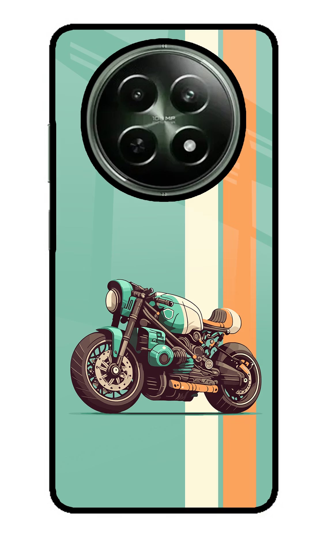 Striped Moto Drift Realme 12x 5G Glass Case Back Cover by Casekaro