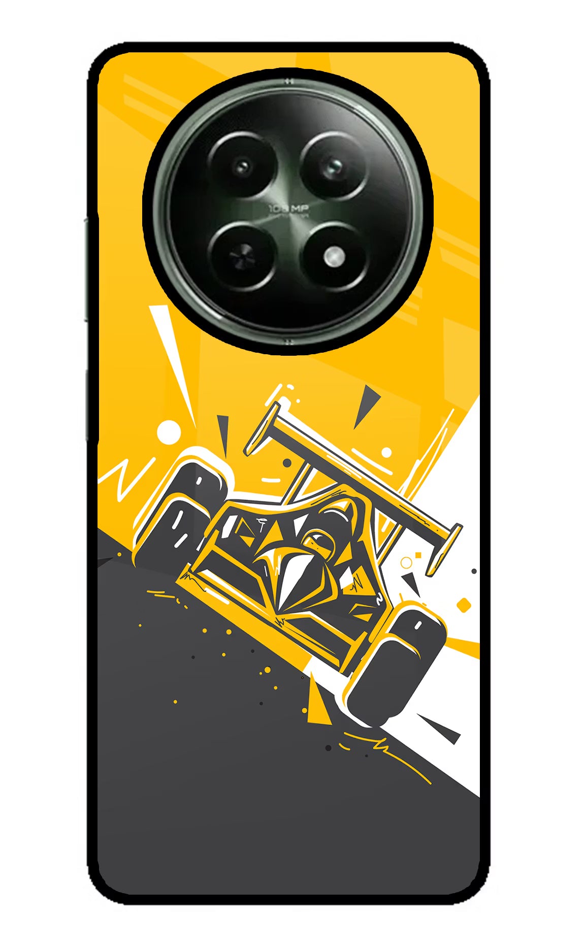 Track King Realme 12x 5G Glass Case Back Cover by Casekaro