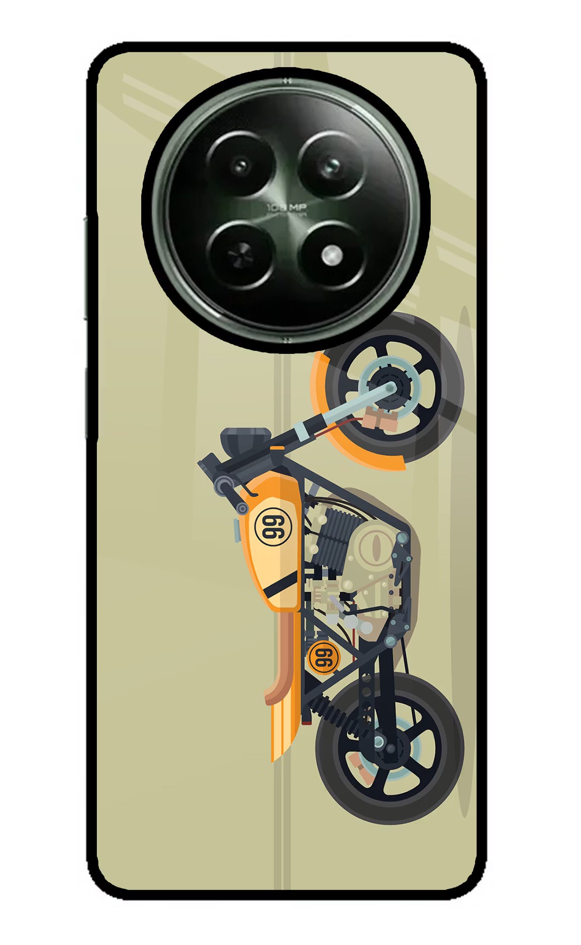 Vertical Speedster Realme 12x 5G Glass Case Back Cover by Casekaro