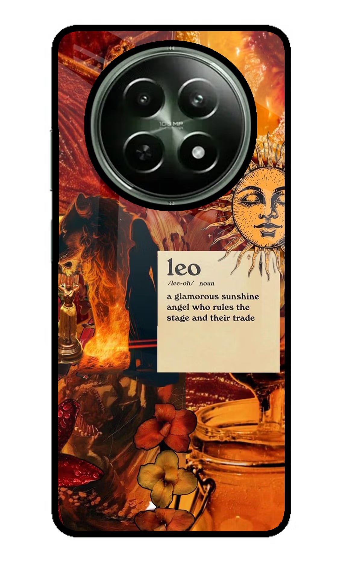 Leo Zodiac Realme 12x 5G Glass Case Back Cover by Casekaro
