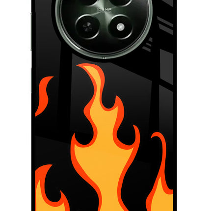 Fired Up – Black Realme 12x 5G Glass Case Back Cover by Casekaro