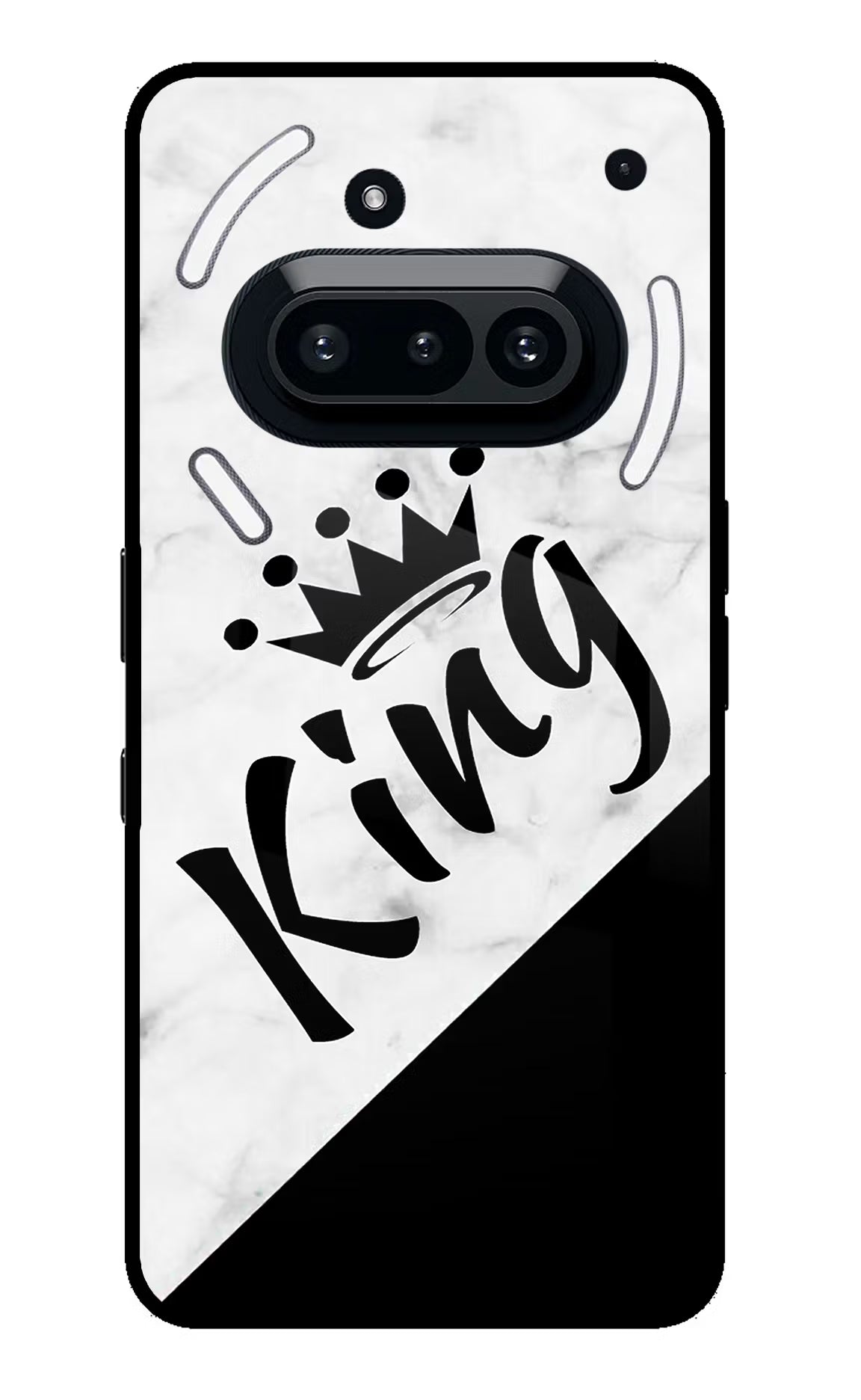 King Nothing Phone 3A Glass Case Back Cover by Casekaro