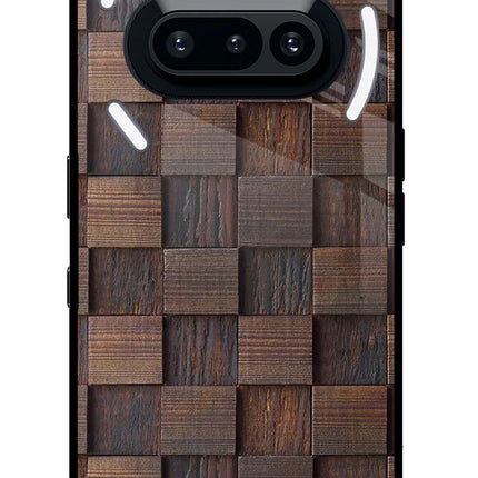 Wooden Cube Design Nothing Phone 3A Glass Case Back Cover by Casekaro