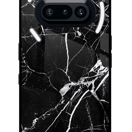 Black Marble Pattern Nothing Phone 3A Glass Case