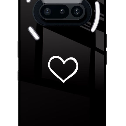 Heart Nothing Phone 3A Glass Case Back Cover by Casekaro