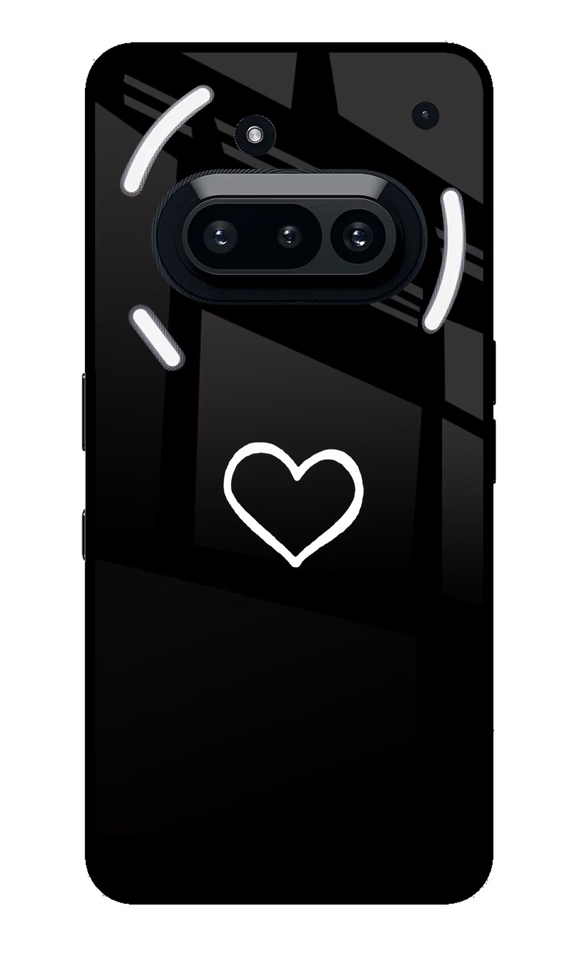 Heart Nothing Phone 3A Glass Case Back Cover by Casekaro