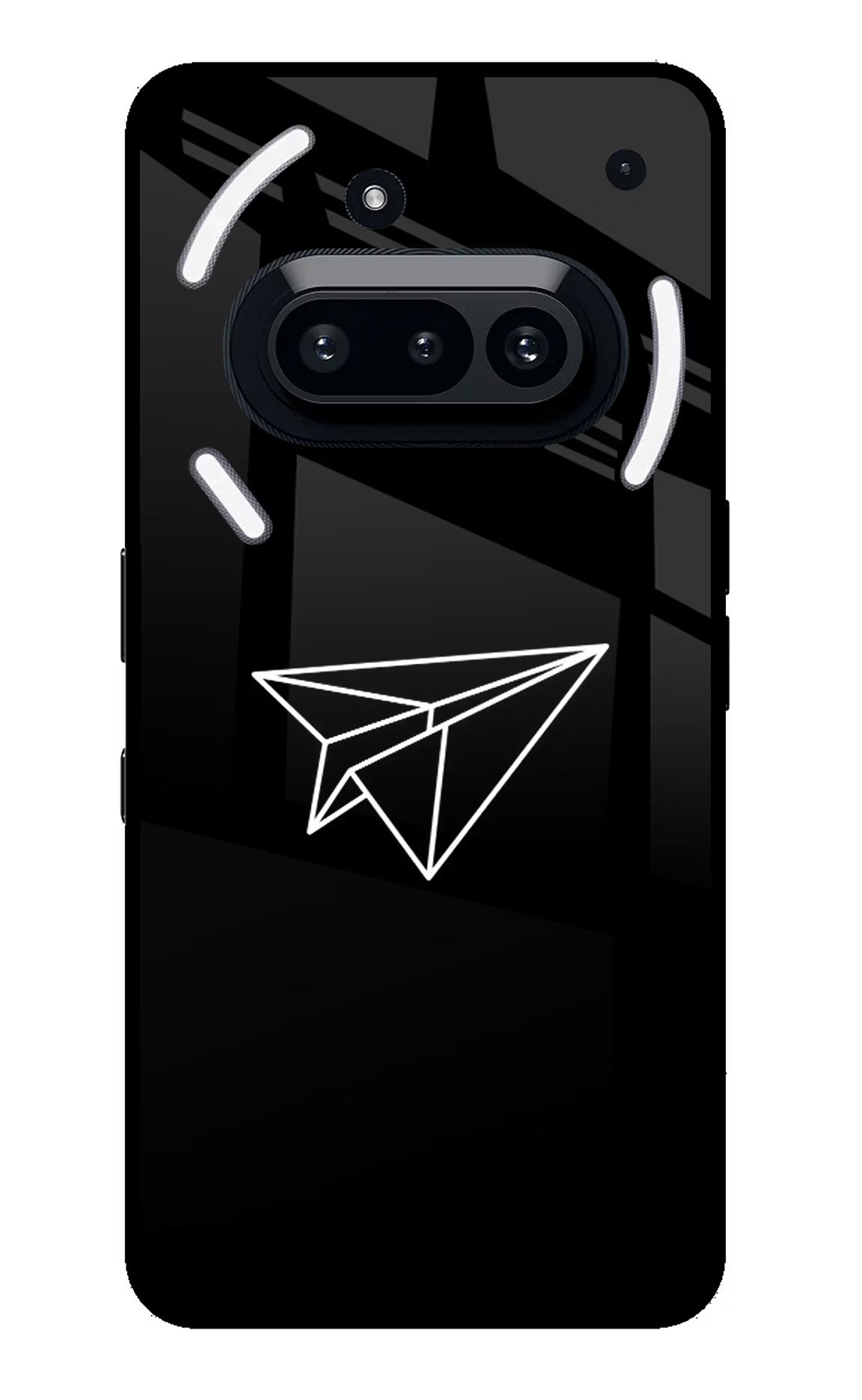 Paper Plane White Nothing Phone 3A Glass Case Back Cover by Casekaro