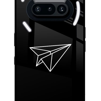 Paper Plane White Nothing Phone 3A Glass Case