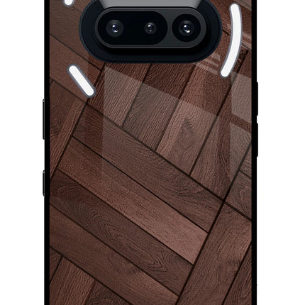 Wooden Texture Design Nothing Phone 3A Glass Case Back Cover by Casekaro