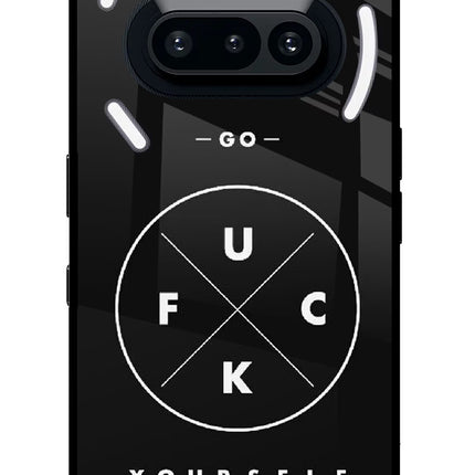 Go Fuck Yourself Nothing Phone 3A Glass Case Back Cover by Casekaro