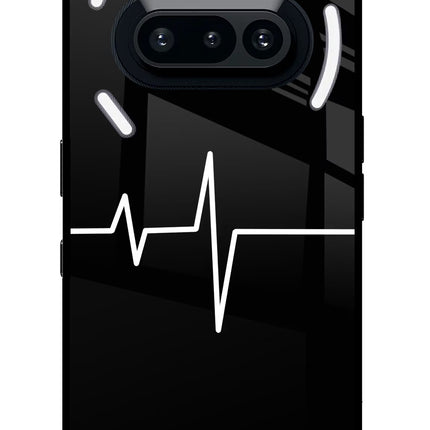 Heart Beats Nothing Phone 3A Glass Case Back Cover by Casekaro