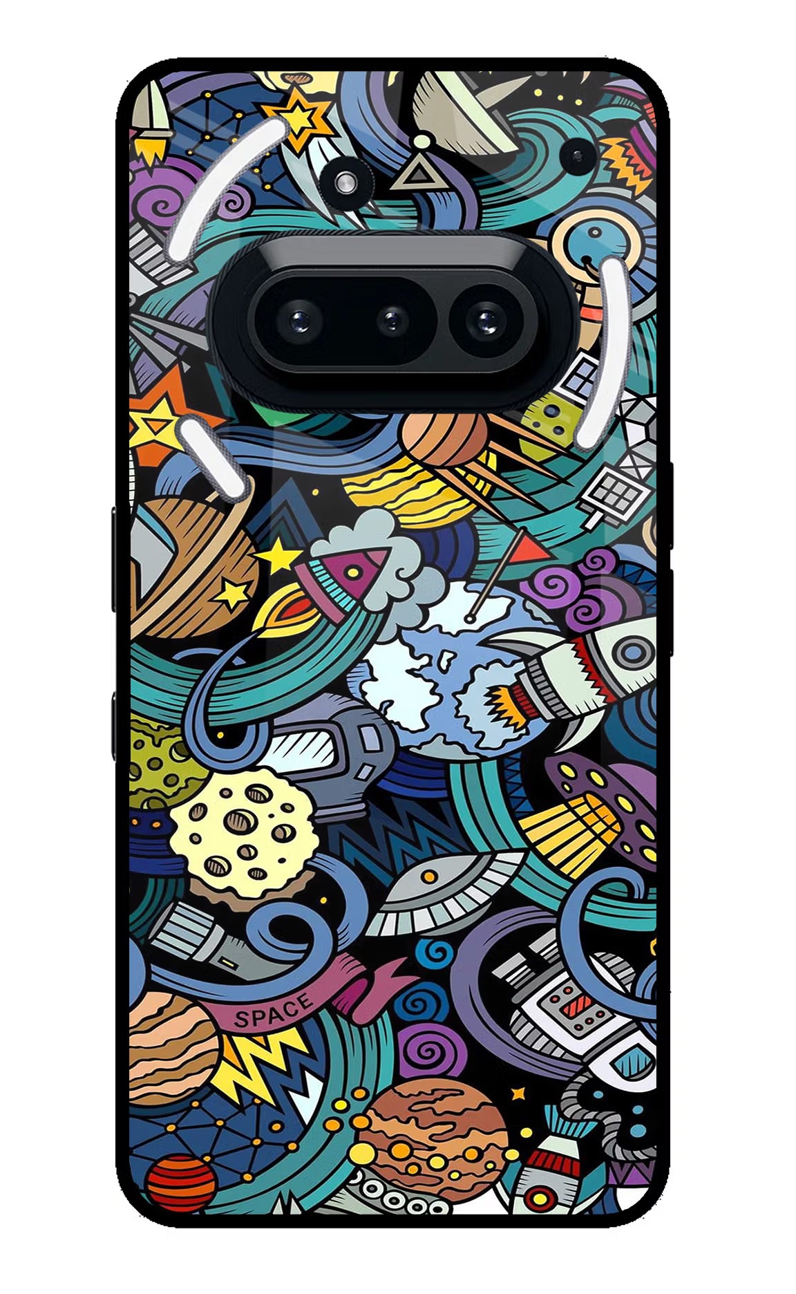 Space Abstract Nothing Phone 3A Glass Case Back Cover by Casekaro