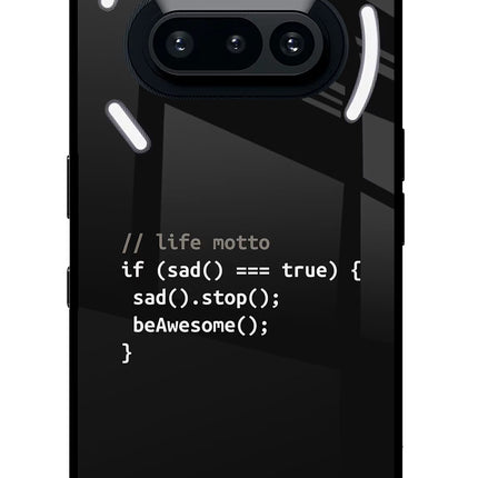 Life Motto Code Nothing Phone 3A Glass Case