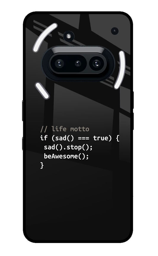 Life Motto Code Nothing Phone 3A Glass Case
