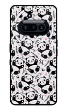 Cute Panda Nothing Phone 3A Glass Case Back Cover by Casekaro