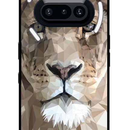 Lion Art Nothing Phone 3A Glass Case Back Cover by Casekaro