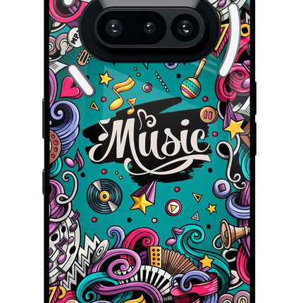 Music Graffiti Nothing Phone 3A Glass Case Back Cover by Casekaro