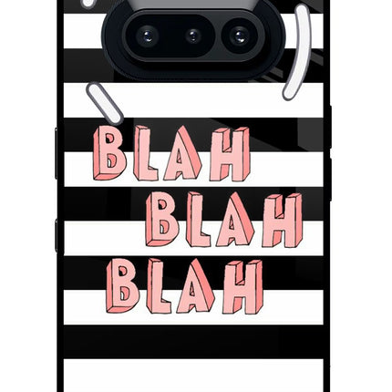 Blah Blah Blah Nothing Phone 3A Glass Case Back Cover by Casekaro