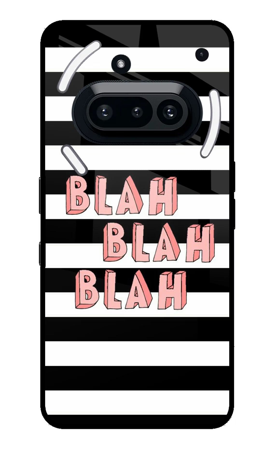 Blah Blah Blah Nothing Phone 3A Glass Case Back Cover by Casekaro