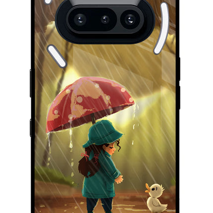 Rainy Day Nothing Phone 3A Glass Case Back Cover by Casekaro