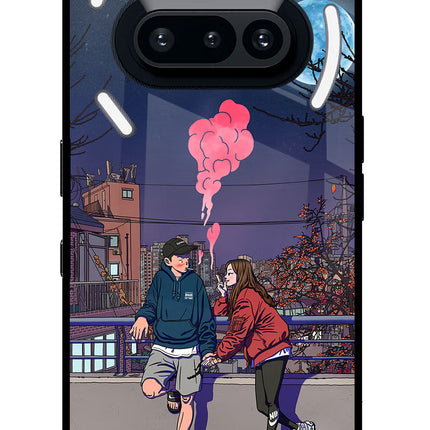 Chilling Couple Nothing Phone 3A Glass Case Back Cover by Casekaro
