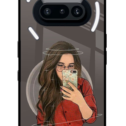 Selfie Queen Nothing Phone 3A Glass Case Back Cover by Casekaro