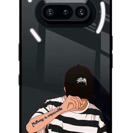 Aesthetic Boy Nothing Phone 3A Glass Case Back Cover by Casekaro