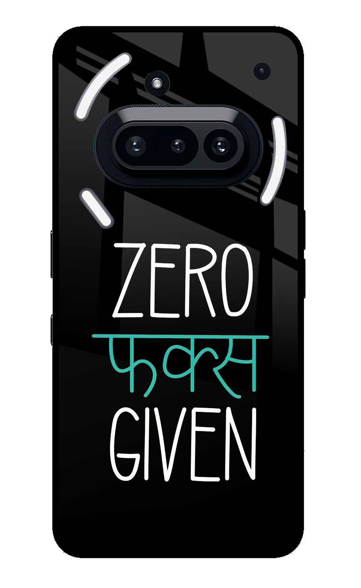 Zero Fucks Given Nothing Phone 3A Glass Case Back Cover by Casekaro